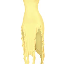 Sexy Elegant Yellow Dress