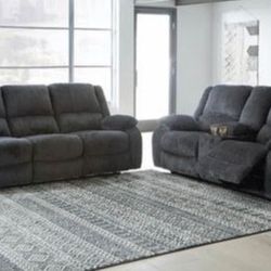Ashley Brand Reclining Sofa And Love Seat Couch Set 
