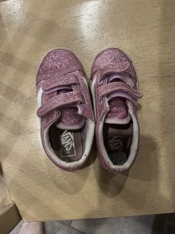 Girls Pink Sparkle Vans Size 10