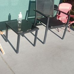 One chair one table very nice make offer need to get rid of