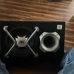 JBL SUBBP12AM - Subwoofer amplificado de 12" de 12" con control de subnivel, negro