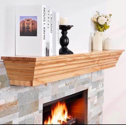 Wood Fireplace Mantel, Floating Mantel Shelf