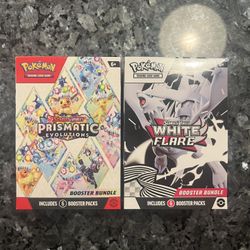 POKEMON TCG Prismatic Evolution & White Flare Booster Bundles