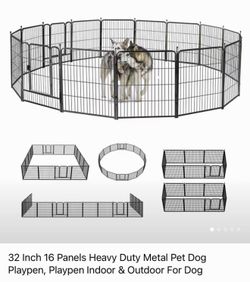 NEW 16 Panel 32 Inch Pet Playpen/Play Yard- Metal