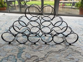 12 bottle wine rack storage copper looking dark metal