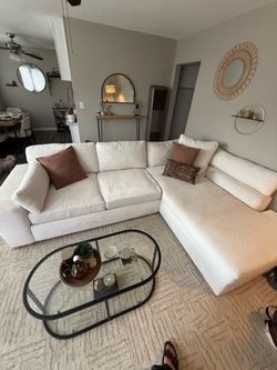 Ivory White Sectional Sofa – Living Spaces Shore | Camila Oyster