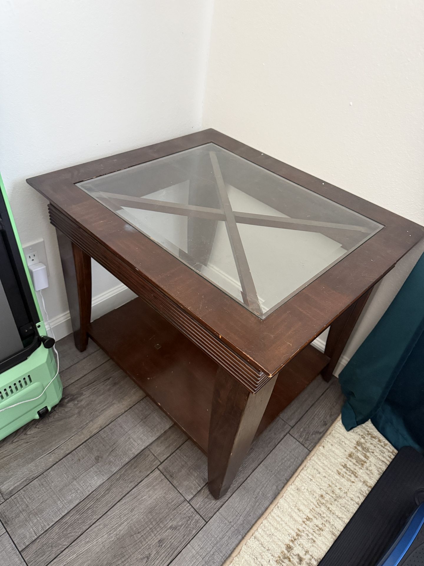 Brown Wood End Table