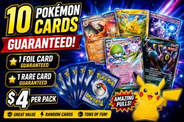 10 Pokemon Cards (GUARANTEED Rare/Holo)