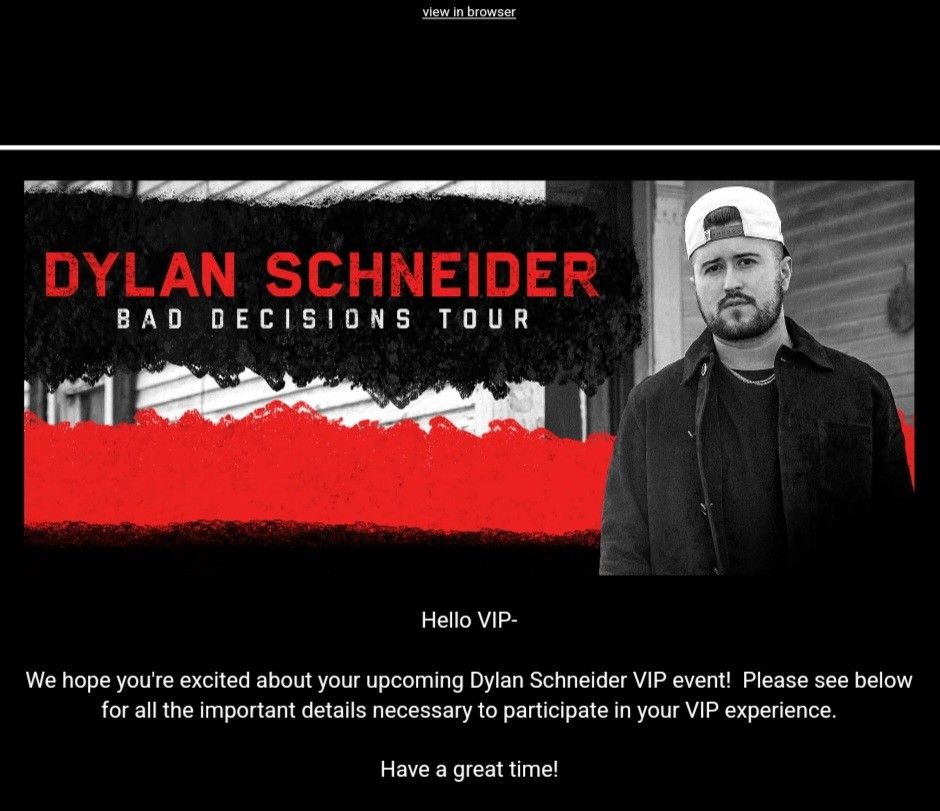 DYLAN SCHNEIDER CONCERT