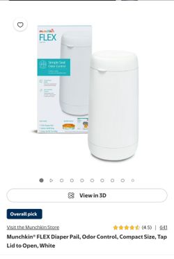 Munchkin FLEX Diaper Pail, Odor Control, Compact Size $20
