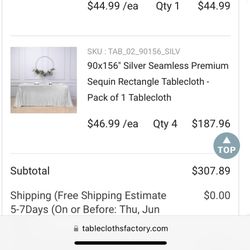 Silver Sequins Tablecloths 