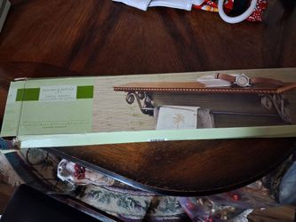 Restore & Restyle Exotic Travels 24-inch shelf with towel bar in a wooden and bronze finish