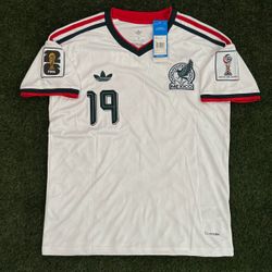 Mexico White Away #19 G. Mora 2026 World Cup Patch Adult Soccer Jersey
