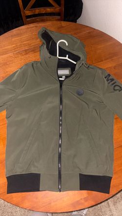 Michael Kors Olive Green Zip-Up Hoodie Jacket