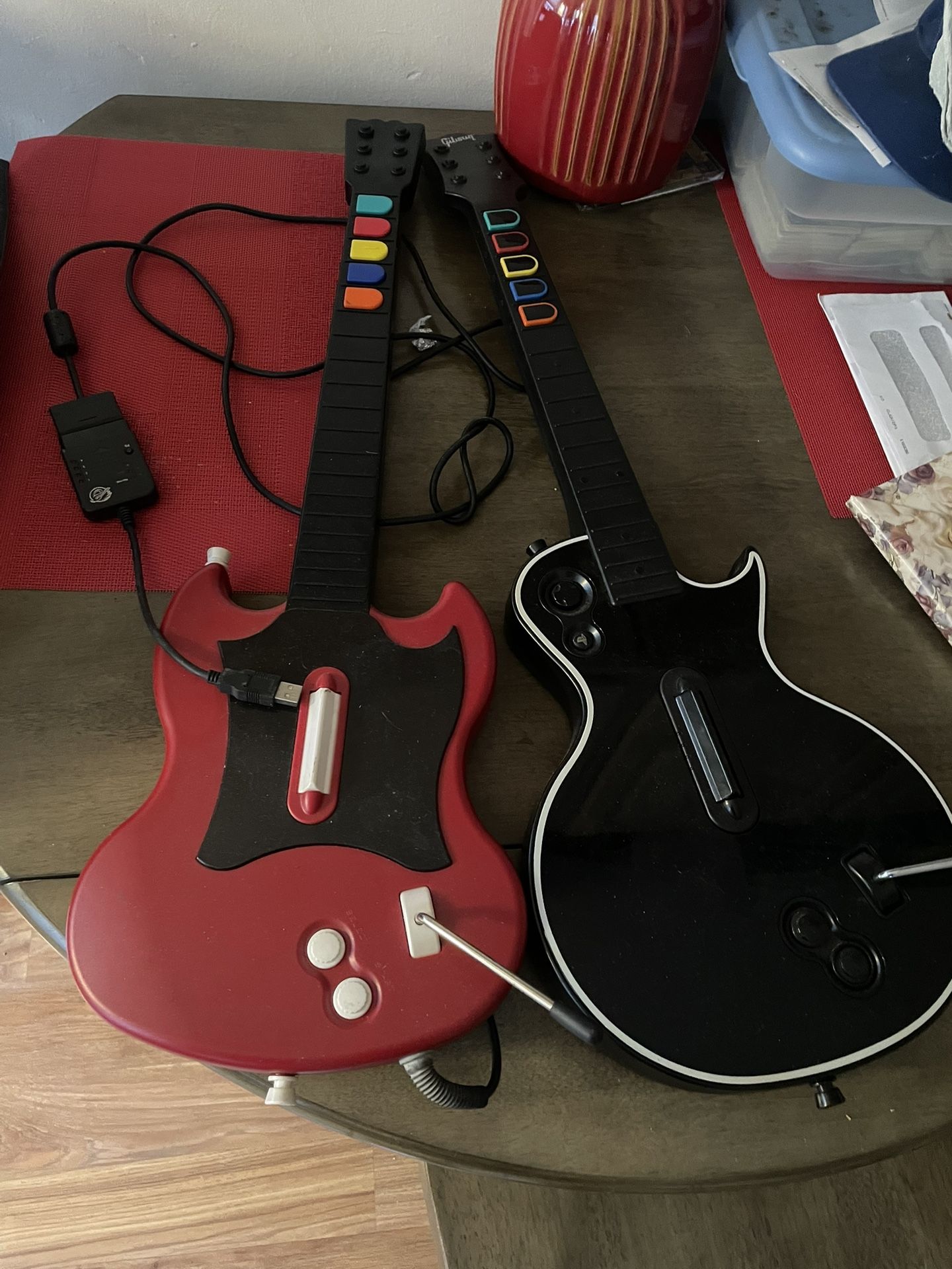 Red octane And Black Gibson PS3 Guitar