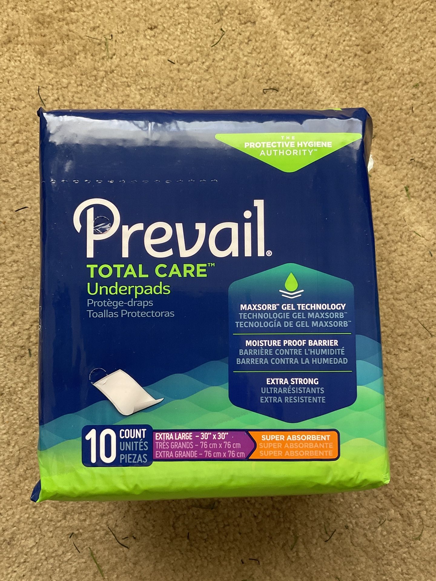 New Prevail Total Care Underpads