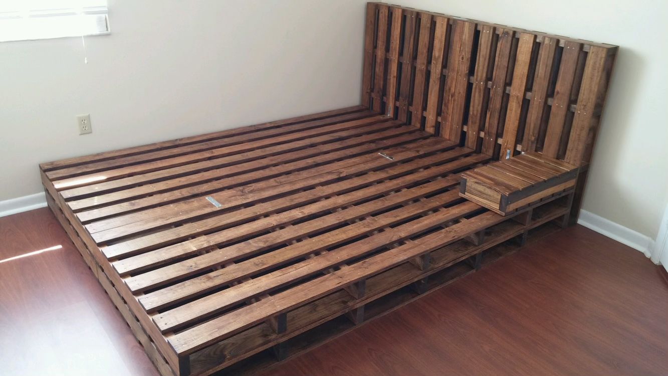 Wood Pallet Bed Frame - Queen