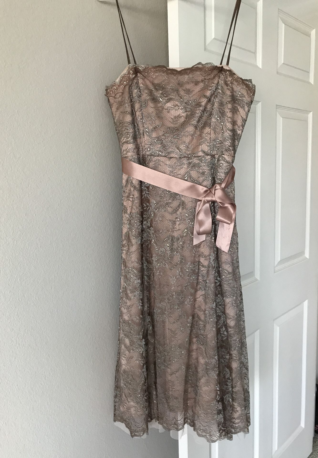 Junior dress Blush pink Designer Dress strapless BCBG (size 4)