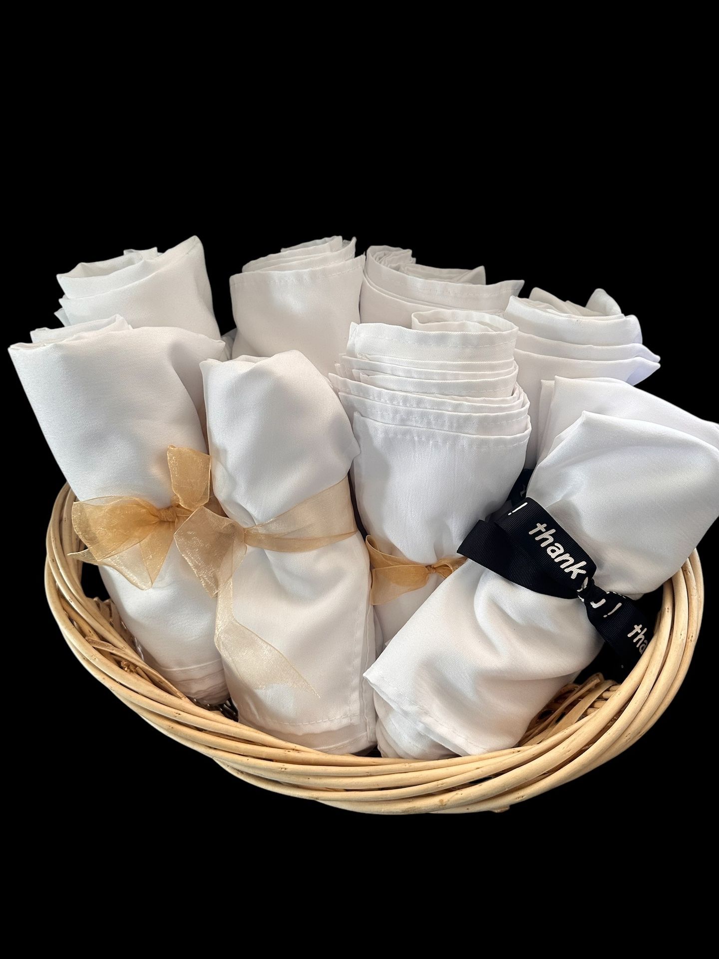 White Polyester Dinner Napkin Bundles