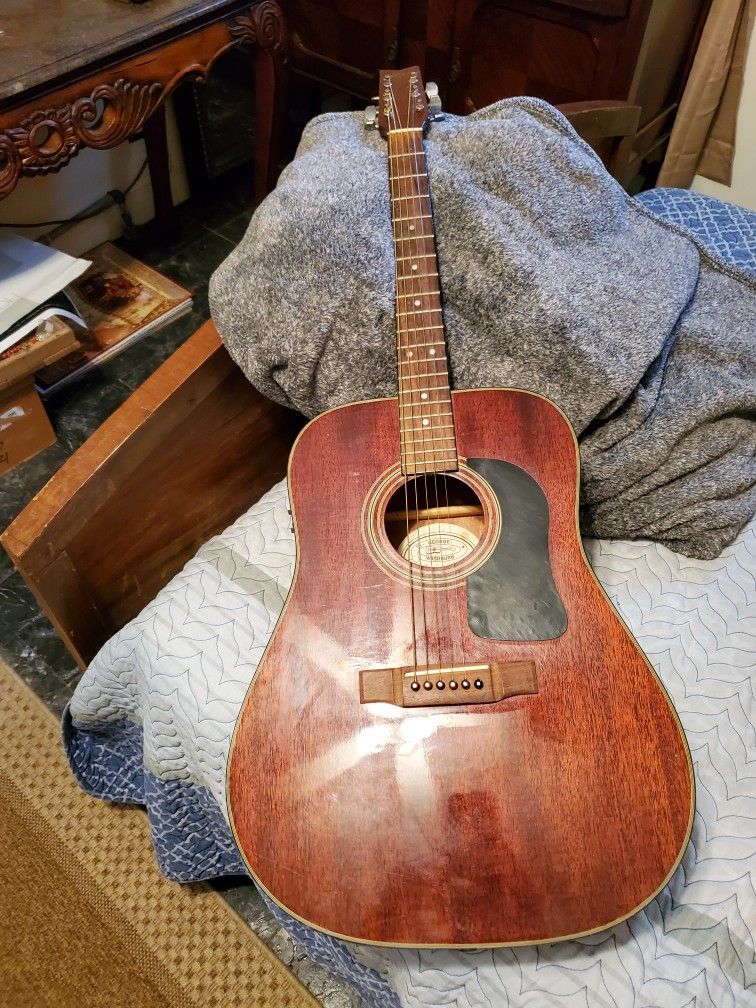 1992 George Washburn Acoustic Electric Guitar D10M Mahogany