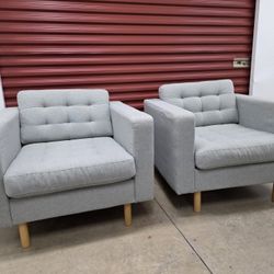 Set of IKEA MORABO Light Gray Armchairs