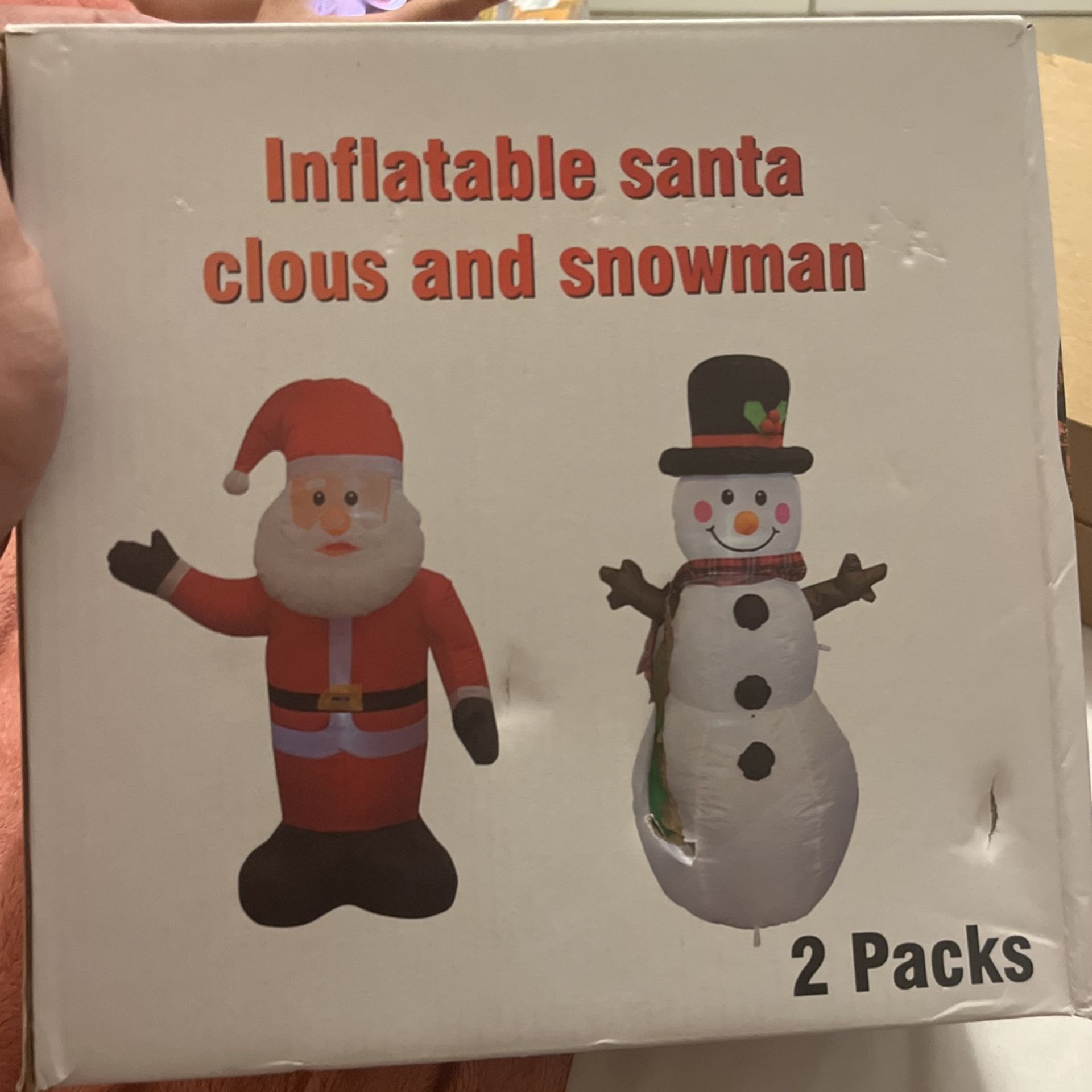 Inflatable Santa Cloud And Snowman