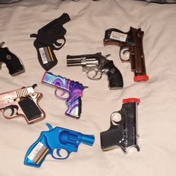 Lot Of 8 Original Highly Collectable Refillable Butane Gun Lighter  Deal