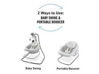 Graco DuetConnect LX Portable Baby Swing and Bouncer, Multi-Direction Baby Bouncer Seat, Multiple Swing Speeds, Redmond
