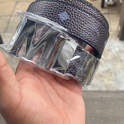 Black Mcm Silver Buckle 