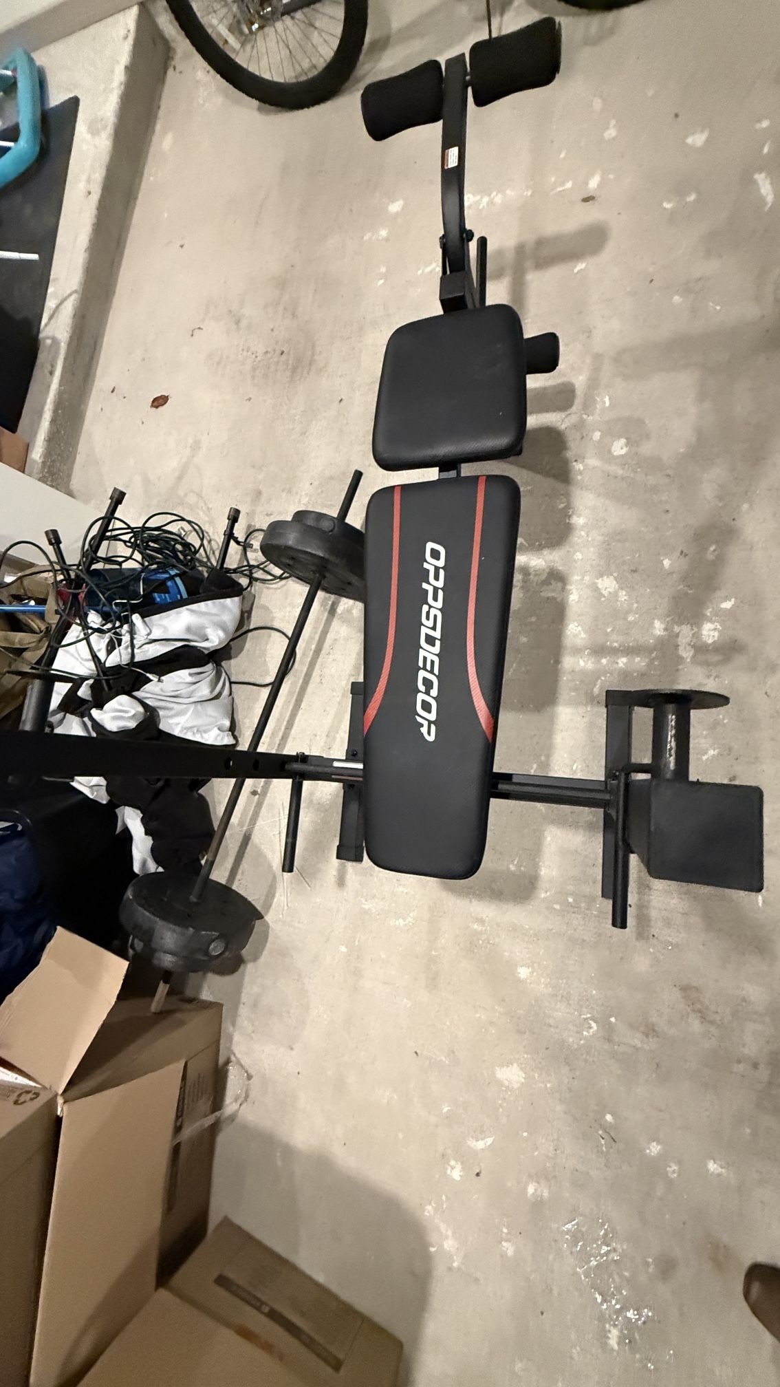 OPPSDECOR 660LBS Adjustable Weight Bench Set, 8 in 1 Full Body Workout