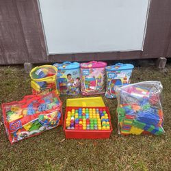 About 1,000 mega building blocks for kids