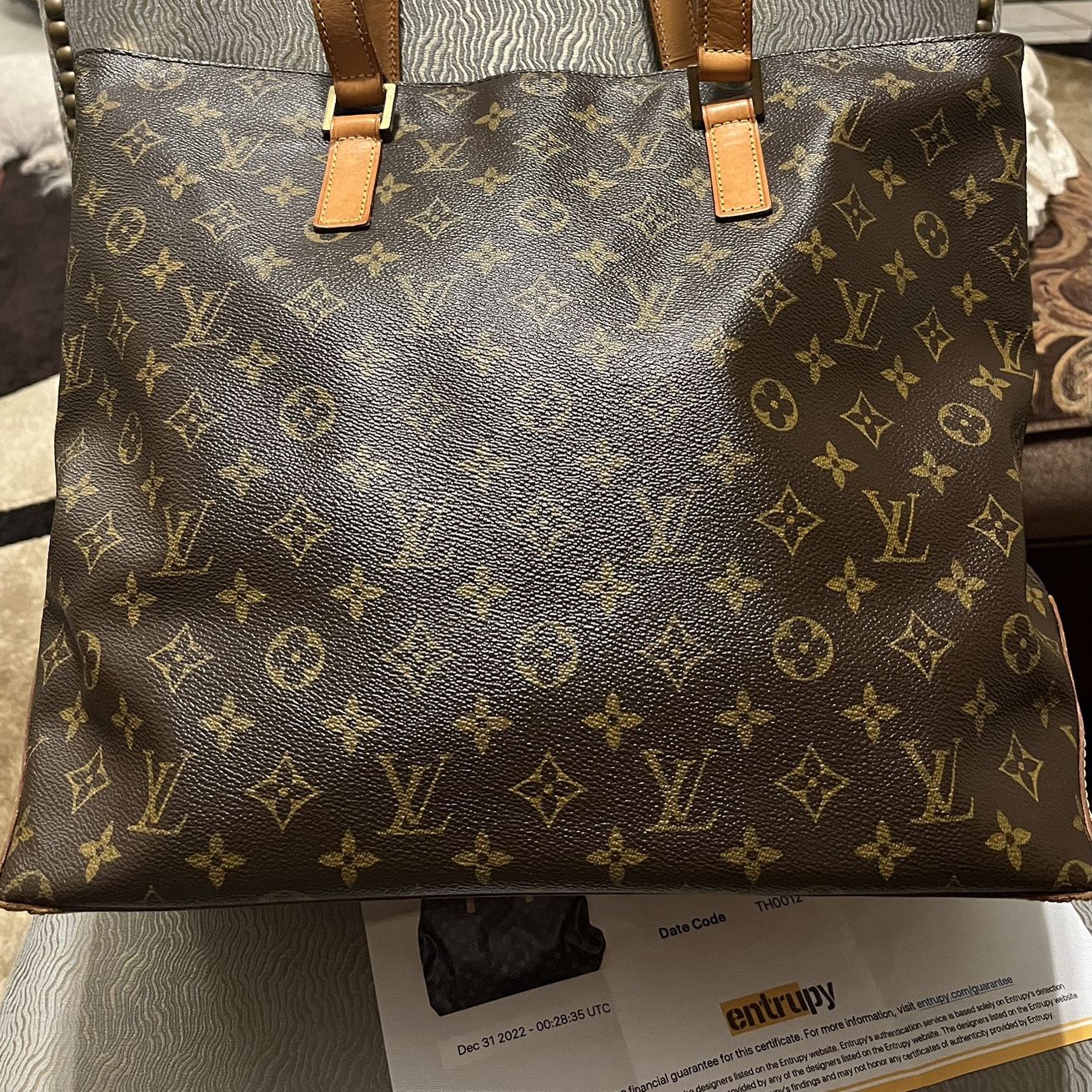 Authentic Louis Vuitton Monogram Cabas Mezzo Tote/Shoulder Bag