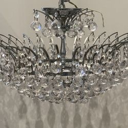 Original Christoph Palme 9-Light Bronze Lead Crystal Chandelier – Germany
