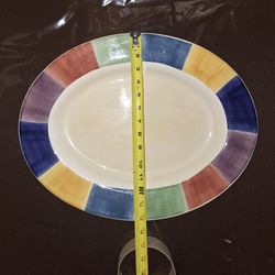 Salute Hand Painted Large Platter 18×14