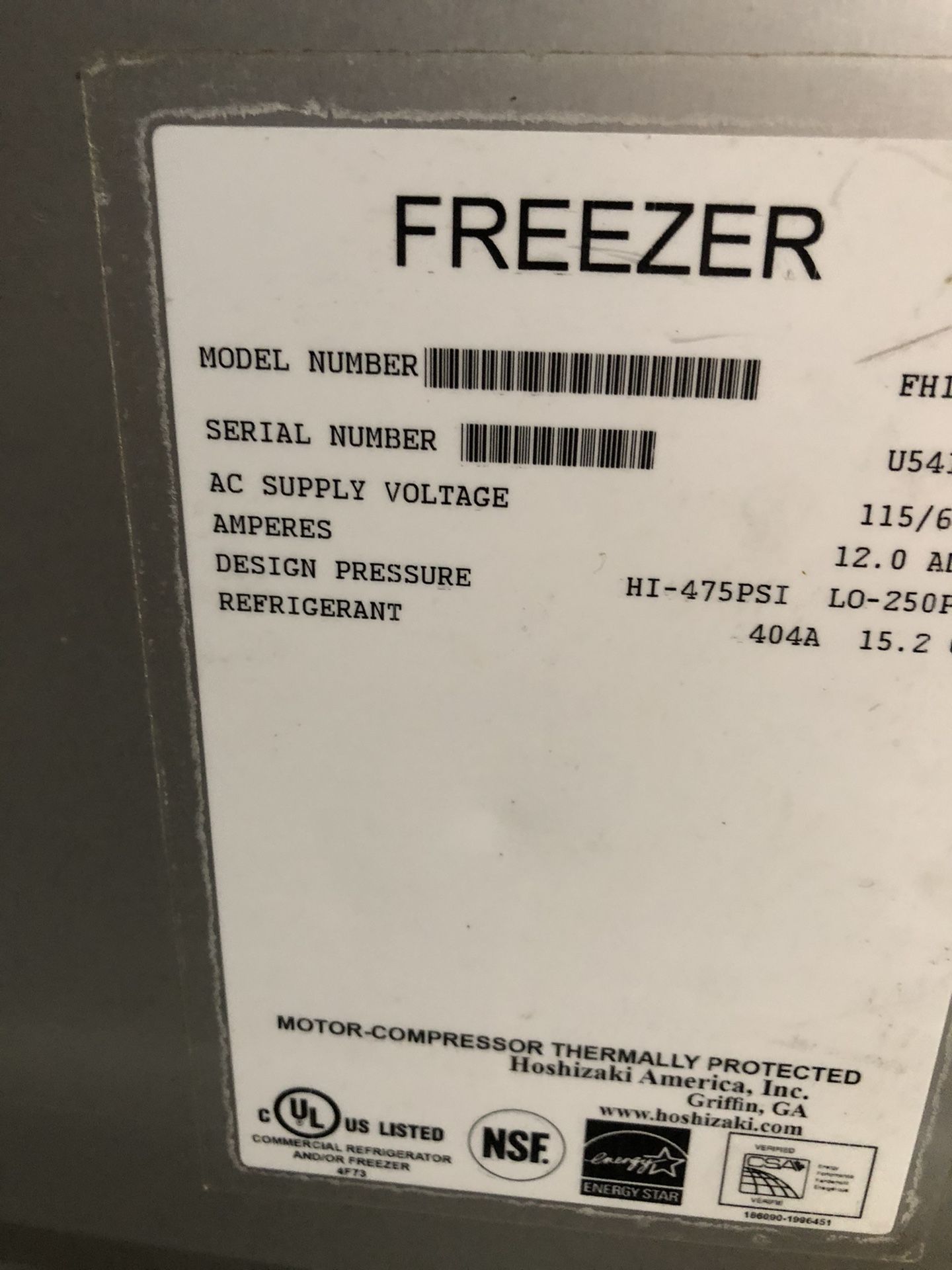 INDUSTRIALS FREEZER AND REFRIGERATOR, good condition