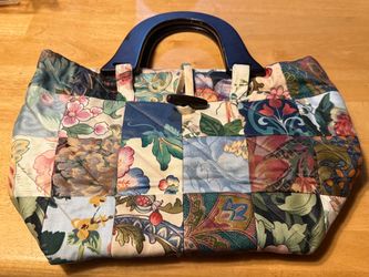Patchwork Floral Fabric Tote Purse