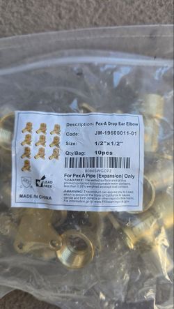NEW EFIELD Pex A Expansion Brass Drop-Ear Elbows 1/2" x 1/2" FIP (10-Pack)