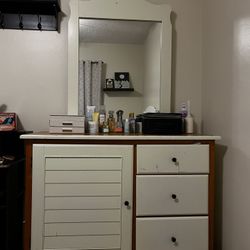 White Vanity Dresser with Mirror