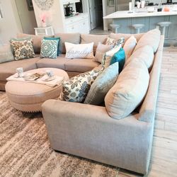 Gray U Shaped Sectional Sofa 