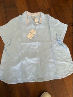 NWT Tommy Bahama Light Blue Linen Button-Up Shirt – Size XL – New with Tags