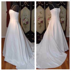 Wedding Dress Paloma Blanca White Size 6 Includes Veil 
