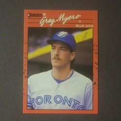 1990 Donruss Greg Myers Toronto Blue Jays #706 Baseball Card Vintage Collectible Trading Sports MLB Major League Professional Pro