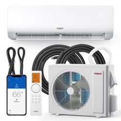 12K BTU 19 SEER2 Ductless Inverter Mini-Split Air Conditioner and Heating Heater System Wi-Fi 16ft Copper Line Set 110-120V