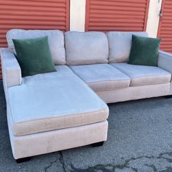 Beige Egan II Modern Sectional Chaise Sofa from Living Spaces