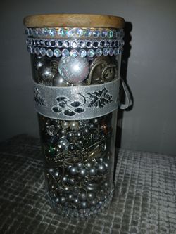 🆒️Silver toned mystery jewelry jar