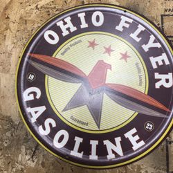Ohio Flyer Tin Gasoline Sign