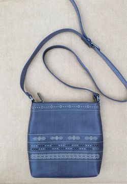 Most Wanted Gray Crossbody Bag Boho Geometric Studded Adjustable Strap