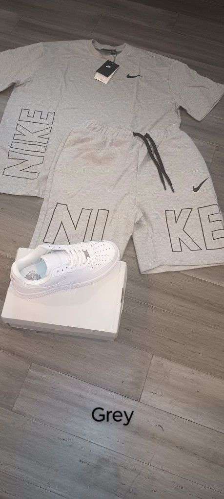 Grey Lettered  Nike Short Set / Will Deliver