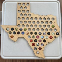 Texas Beer Bottle Cap Display