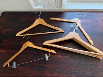 Hangers Lot of 8 Natural Wood 17” All Purpose Hangers